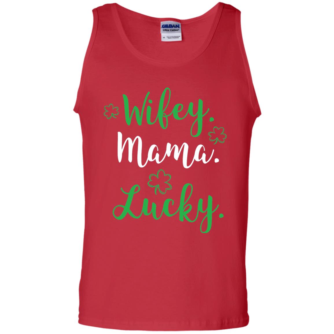 Wifey Mama Lucky Mom St Patricks Day T-shirt Red