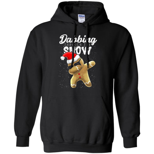 Dabbing Gingerbread T-shirt Dabbing Through The Snow Black