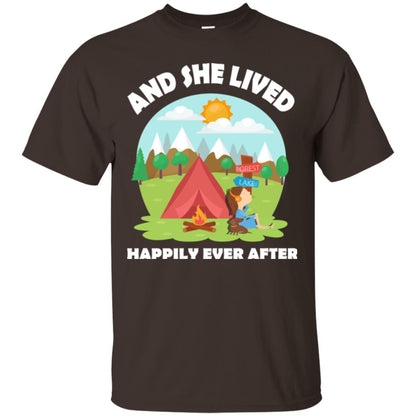 And She Lived Happily Ever After T-shirt Dark Chocolate