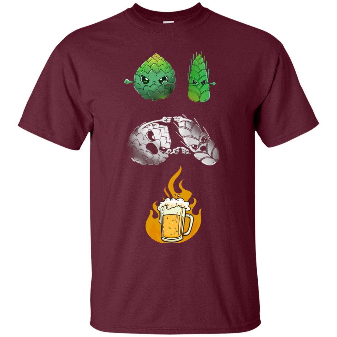 Beer Lover T-shirt Beer Fusion Flags Maroon