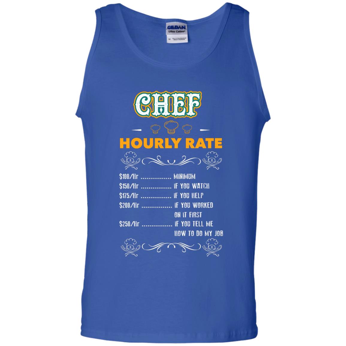 Chef Hourly Rate Cooking Cooker Gift Shirt Royal