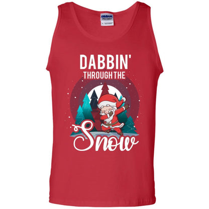 Christmas T-shirt Santa Claus Dabbing Through The Snow Red
