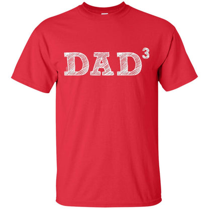 Men_s Dad3, Three Kids Father_s Day, Father Of Three T-shirt Red