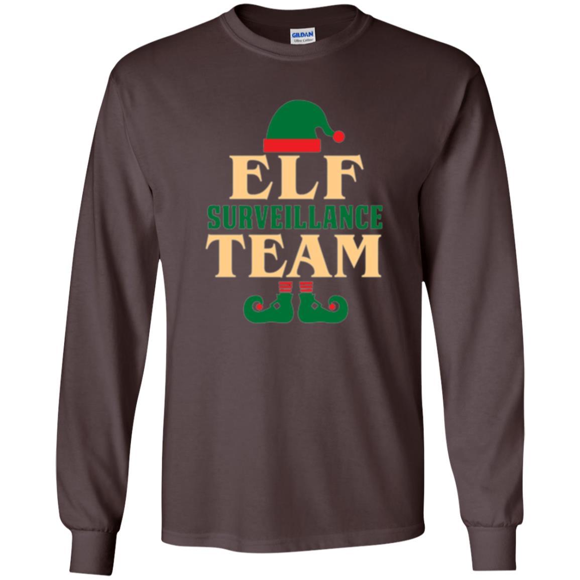 Christmas T-shirt Elf Surveillance Team T-shirt Dark Chocolate