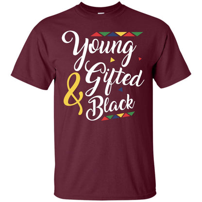 African American T-shirt Young Gifted And Black Maroon