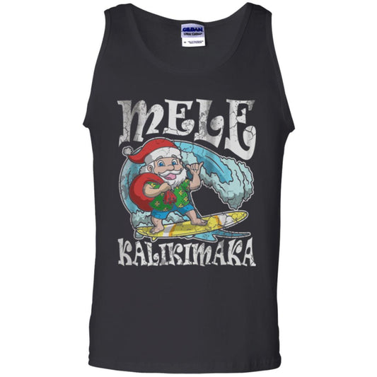 Christmas T-shirt Mele Kalikimaka Santa Hawaii Black