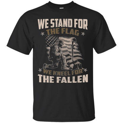 Veteran T-shirt We Stand For The Flag, We Kneel For The Fallen Black