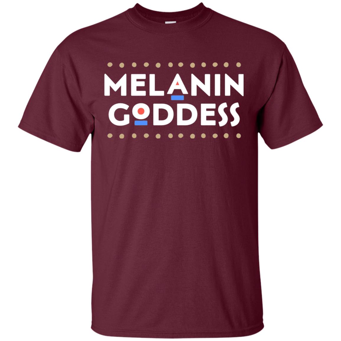 Melanin Goddess African T-shirt Black Girl Poppin_ Maroon