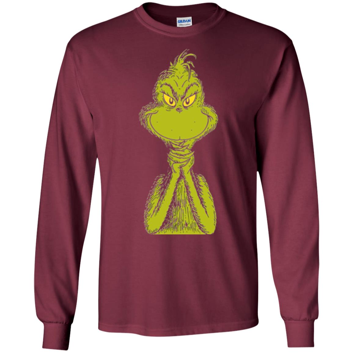 Dr. Seuss Classic Sly Grinch T-shirt Maroon