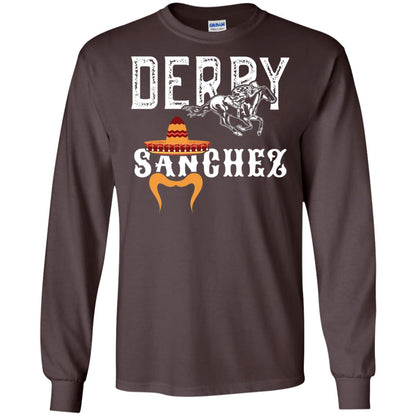 Derby Sanchez When Cinco De Mayo Derby Collide Shirt Dark Chocolate