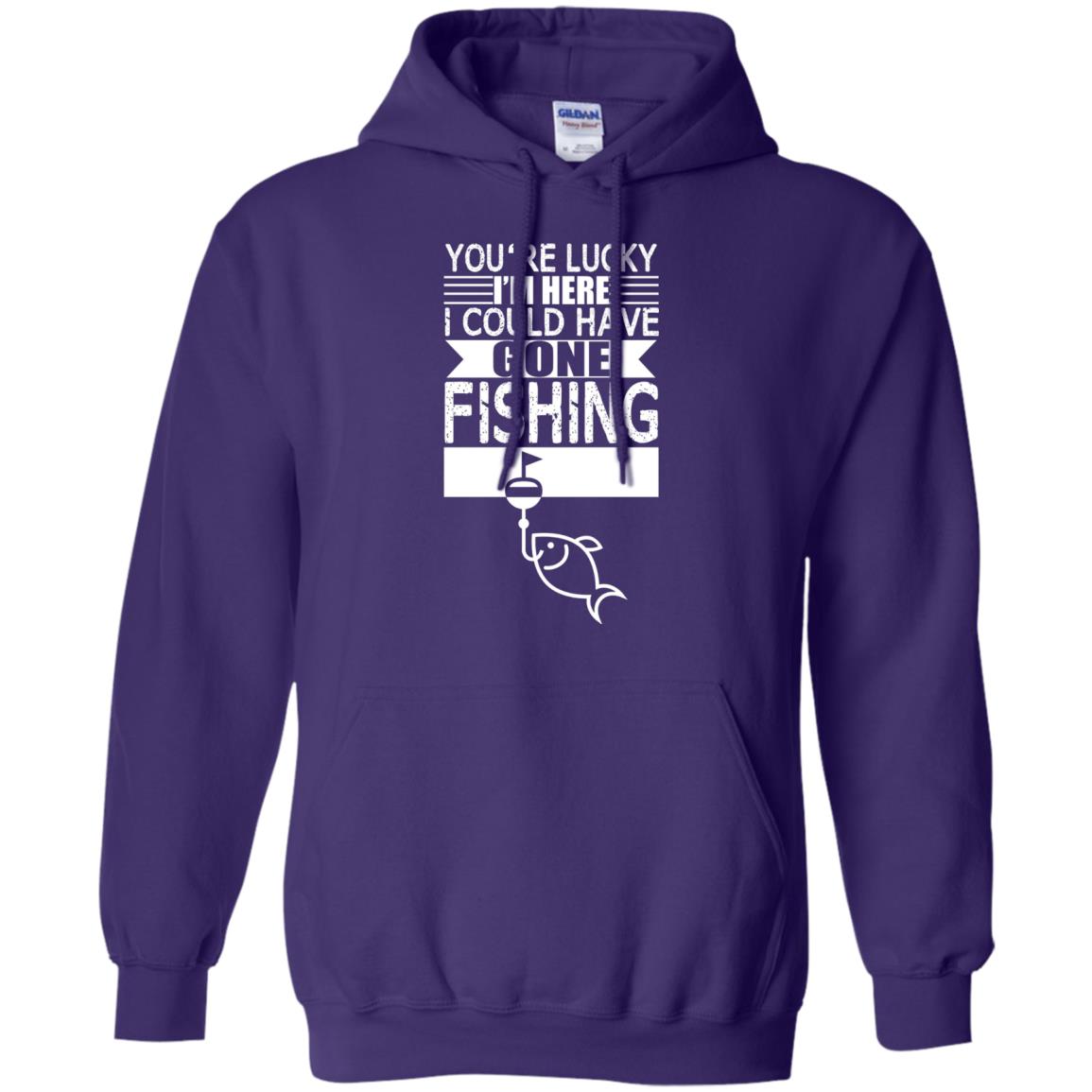 Fishing Lover T-shirt I_m Here I Could Have Gone Fishing Purple