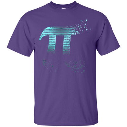 Pi Shattered Teal Designer Pi Day T-shirt Purple
