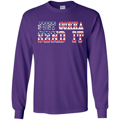 Patriotic Red White Blue T-shirt Just Gonna Send It Purple