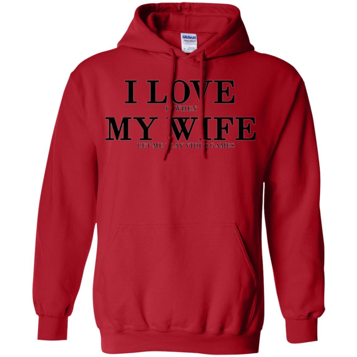 Husband T-shirt I Love It When My Wife Let Me Play Video Games Red