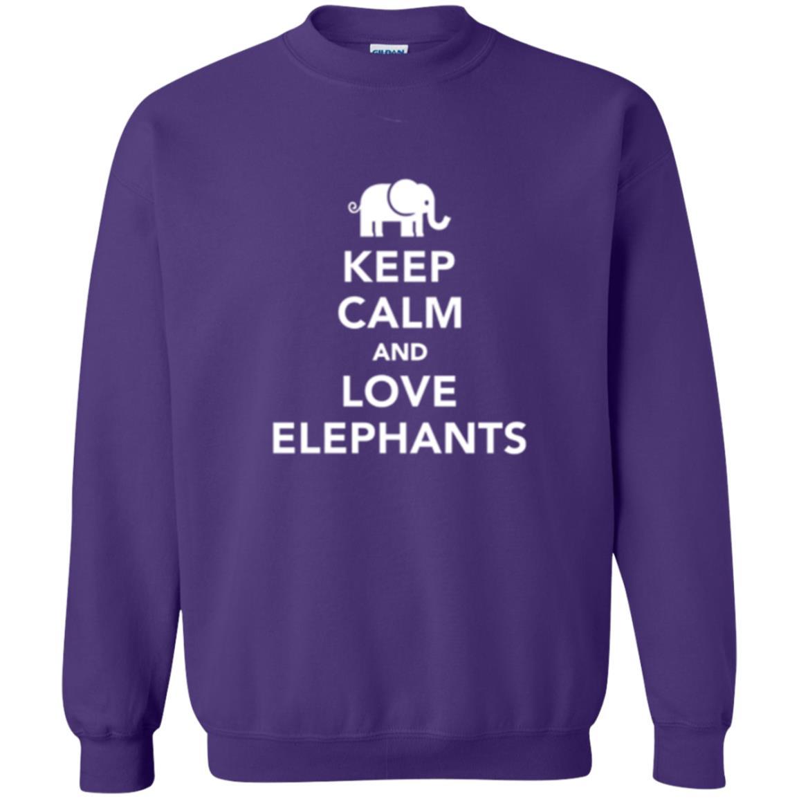 Elephant Lover T-shirt Keep Calm And Love Elephants T-shirt Purple