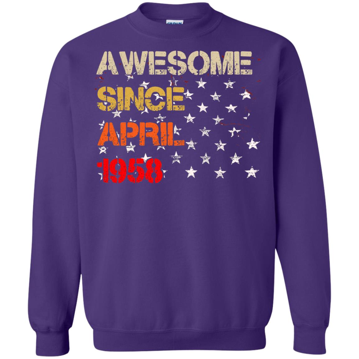 Born In April 1958 60th Birthday Awesome Since April 1958 Purple