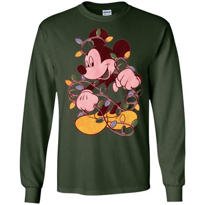 Christmas Lights T-shirt Disney Mickey Mouse Forest Green