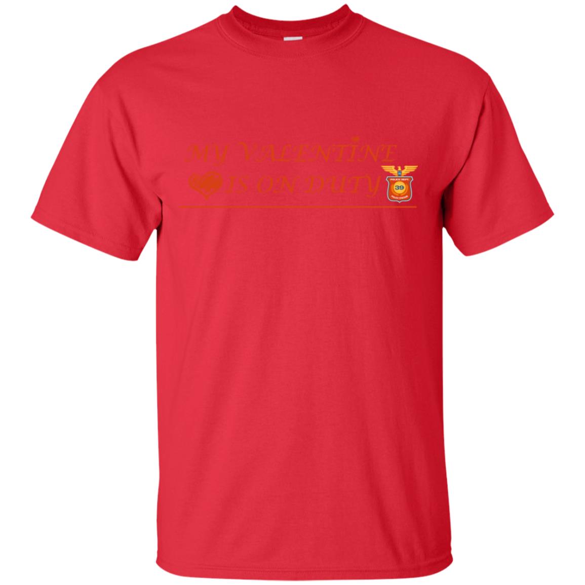 My Valentine Is On Duty Police Station Shirt Red
