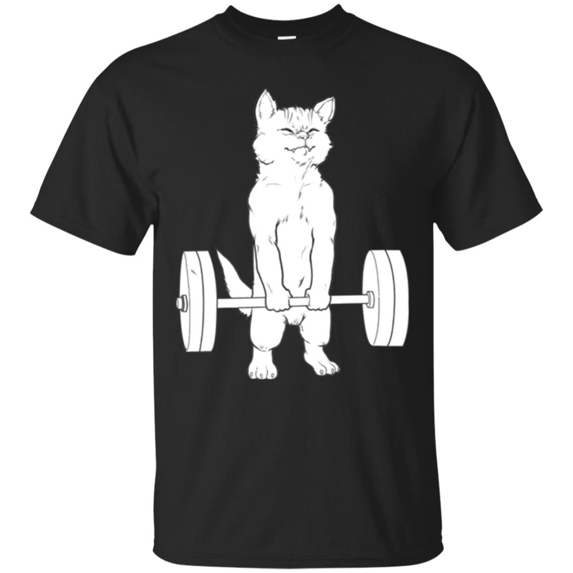 Gymming Lovers T-shirt Cat Deadlift Powerlifting Black