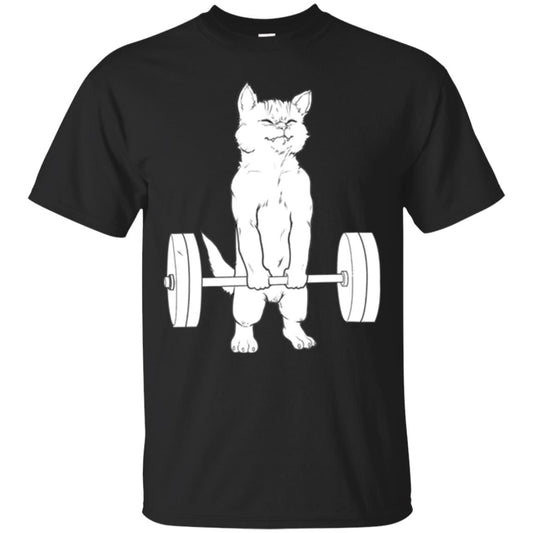 Gymming Lovers T-shirt Cat Deadlift Powerlifting Black