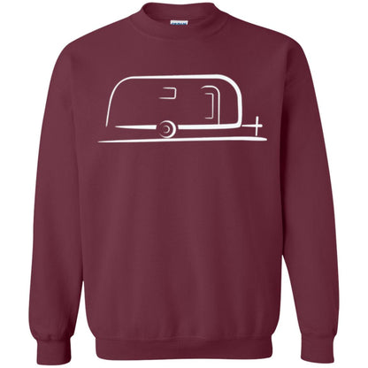 Vintage Airstream Style Streamlined Trailer T-shirt Maroon