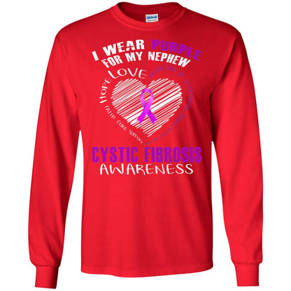 Cystic Fibrosis Awareness T-shirt I Wear Purple Red