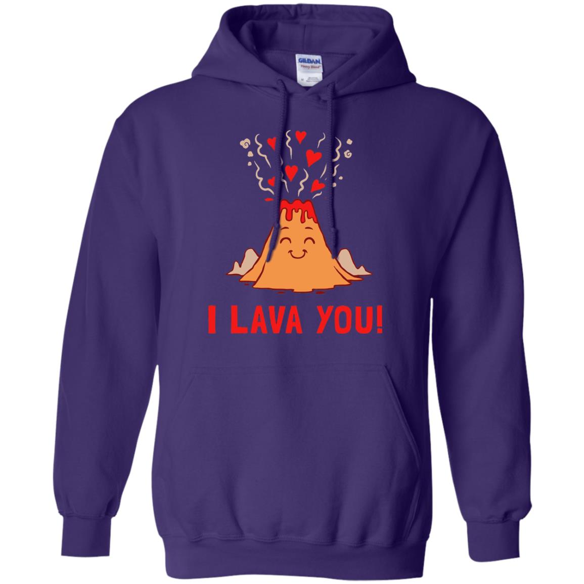 Funny Volcano Valentines Love T-shirt I Lava You T-shirt Purple