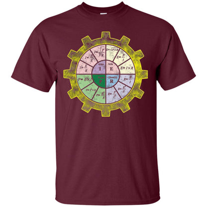 Ohms Law Shirt-ohms Law Diagram Electrical Engineer T-shirt Maroon