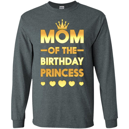 Mom Of The Birthday Princess Family T-shirt Dark Heather