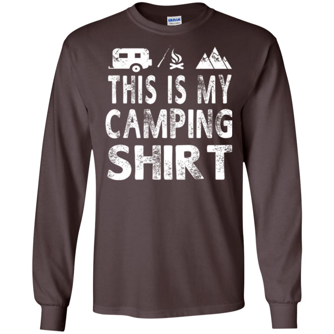 Funny Camper Gift T-shirt This Is My Camping Shirt Dark Chocolate