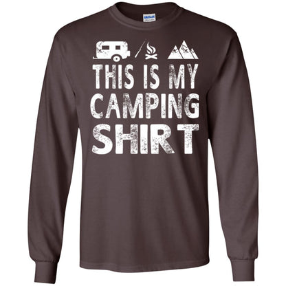 Funny Camper Gift T-shirt This Is My Camping Shirt Dark Chocolate