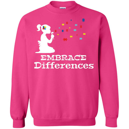 Embrace Differences Autism Awareness T-shirt Heliconia