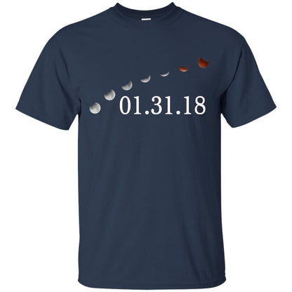 Usa Total Lunar Eclipse On January 31, 2018 T-shirt Navy