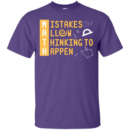 Mistakes Allow Thinking To Happen Mathematic Shirt Purple