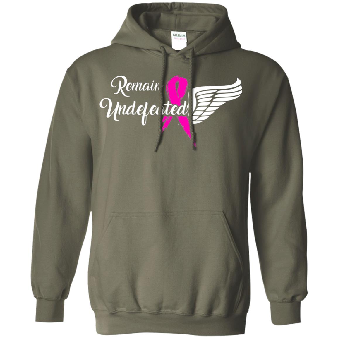 Breast Cancer T-shirt Remain Undefeated Military Green