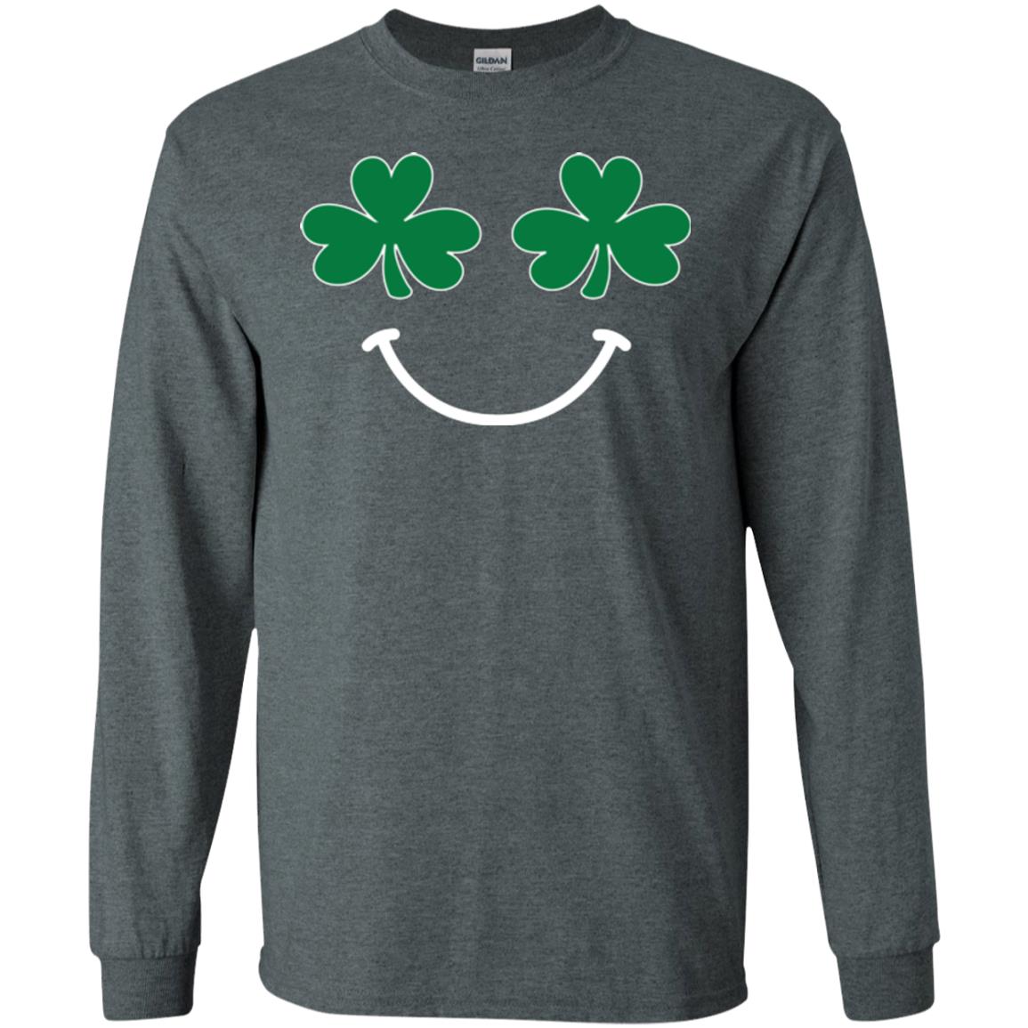 Saint Patrick's Day T-shirt Smiling Shamrocks Dark Heather