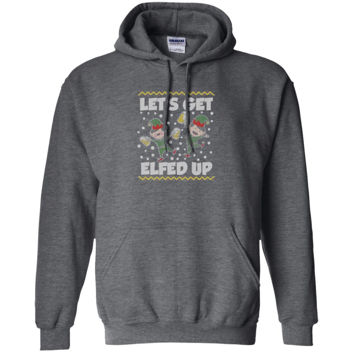 Christmas T-shirt Let's Get Elfed Up Dark Heather