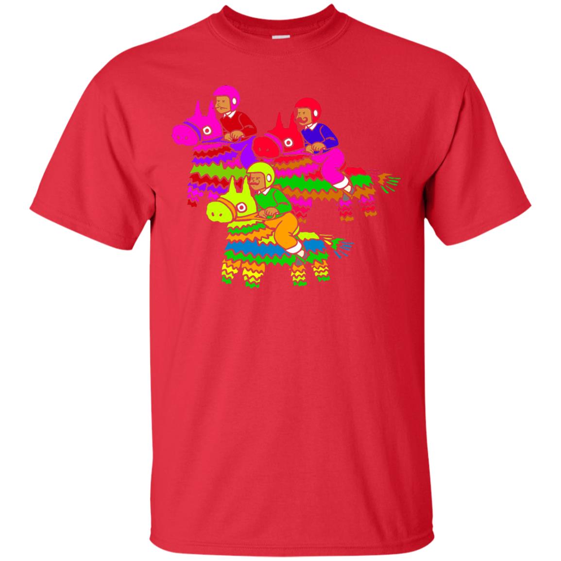 Cinco De Derby Pinata Jockeys Horse Race T-shirt Red