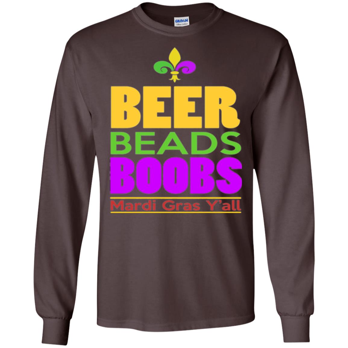 Mardi Gras T-shirt Beer Beads Boobs Dark Chocolate
