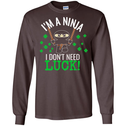 Ninja Luck Green St. Patrick_s Day T-shirt Dark Chocolate