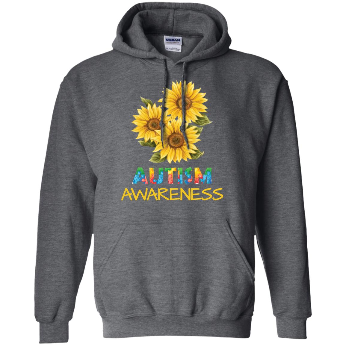 Autism Awareness Sunflower Shirt Dark Heather