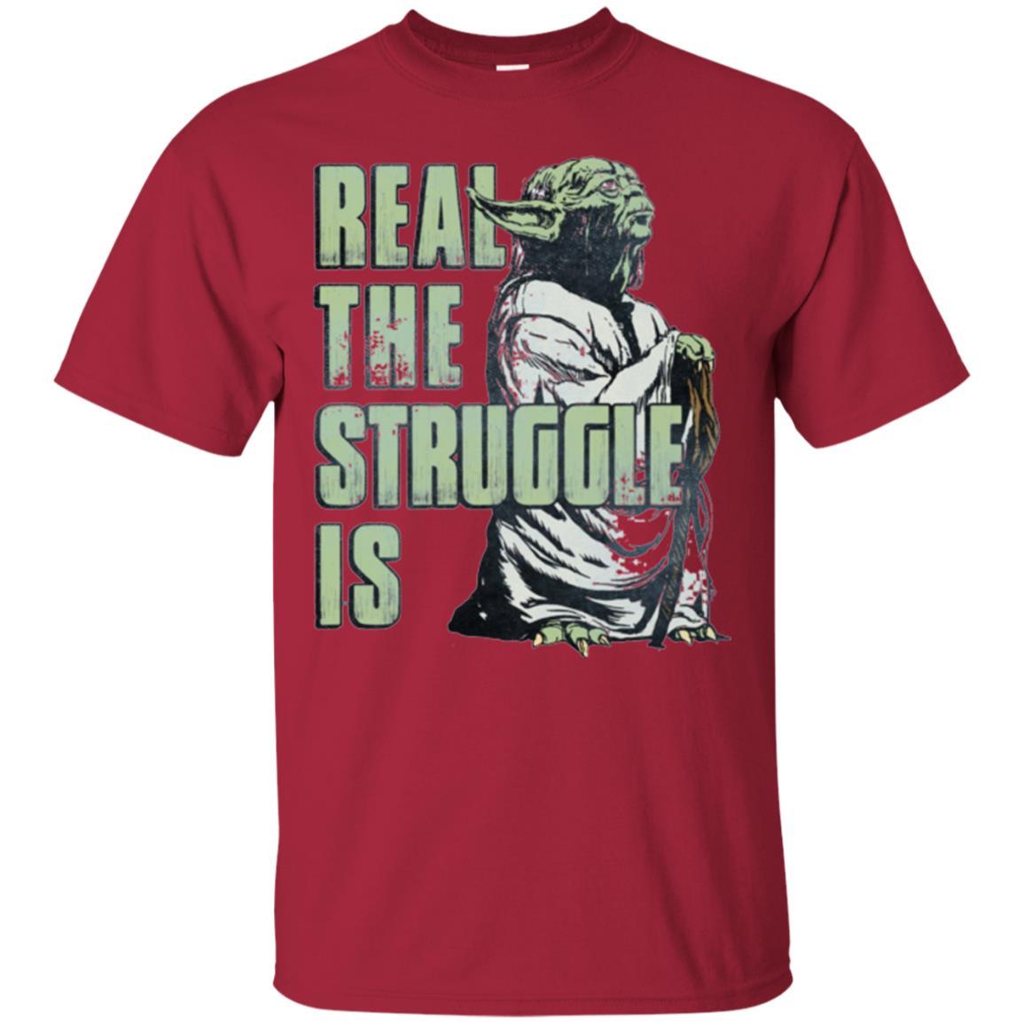 Film T-shirt Star Wars Yoda Real The Struggle Is Graphic Cardinal
