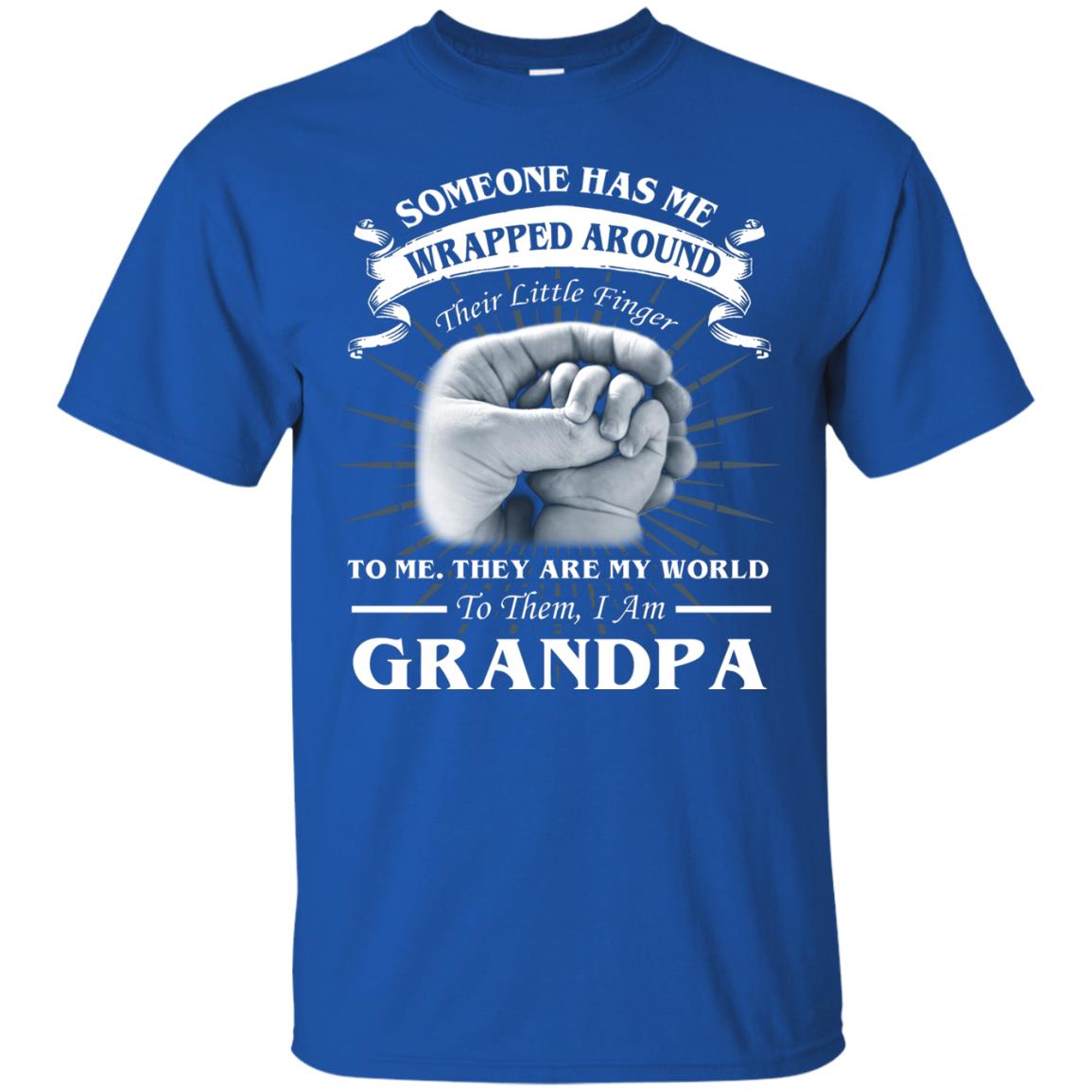 They Are My World To Them I Am Grandpa Papa Shirt Royal