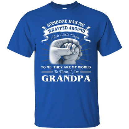 They Are My World To Them I Am Grandpa Papa Shirt Royal