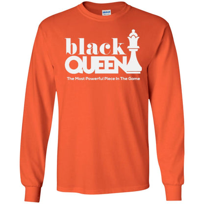 Black Queen The Most Powerful Piece In The Game Proud Black Woman T-shirt Orange