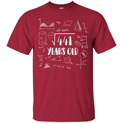 Square Root Of 441 21st Birthday 21 Years Old Math T-shirt Cardinal