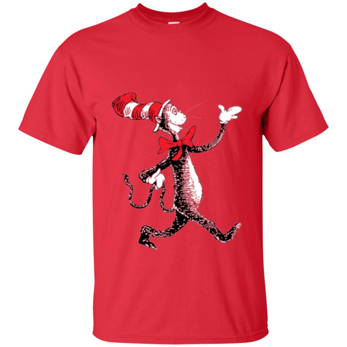 Dr. Seuss Strolling Cat Autism Awareness T-shirt Red