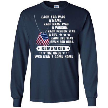 Each Tag Was A Name. Each Name Was A Person. Each Person Was A Life Shirt Navy