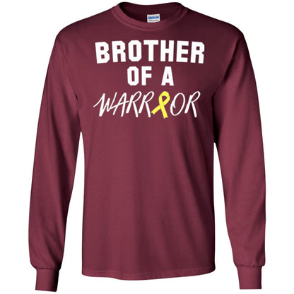 Brother Of A Warrior Childhood Cancer Awareness T-shirt Maroon