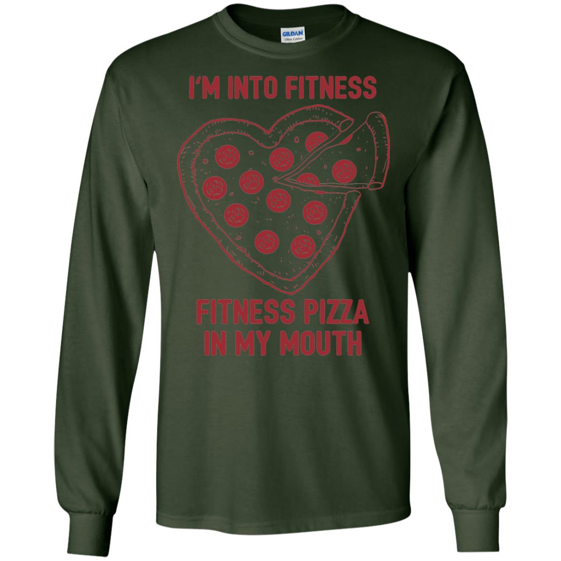 Pizza Lover T-shirt Fitness Pizza In My Mouth Forest Green